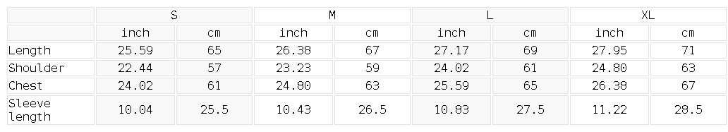 SGS Snow Wash Raw Hem Tee — size guide