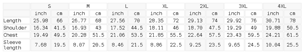 Nylon Crewneck Tee — size guide