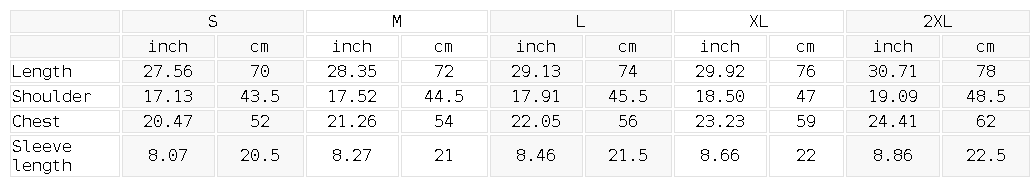 Cotton-Modal Tee — size guide