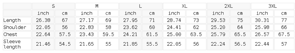 SGS Drop Shoulder Hoodie — size guide