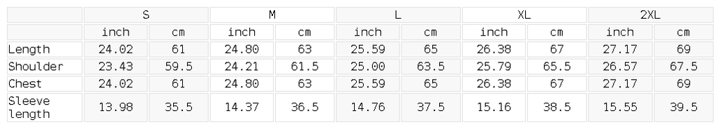 SGS Drop Shoulder Waffle Tee — size guide