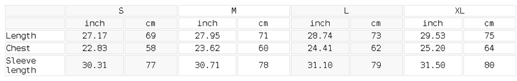 SGS Striped Collar Sweatshirt — size guide