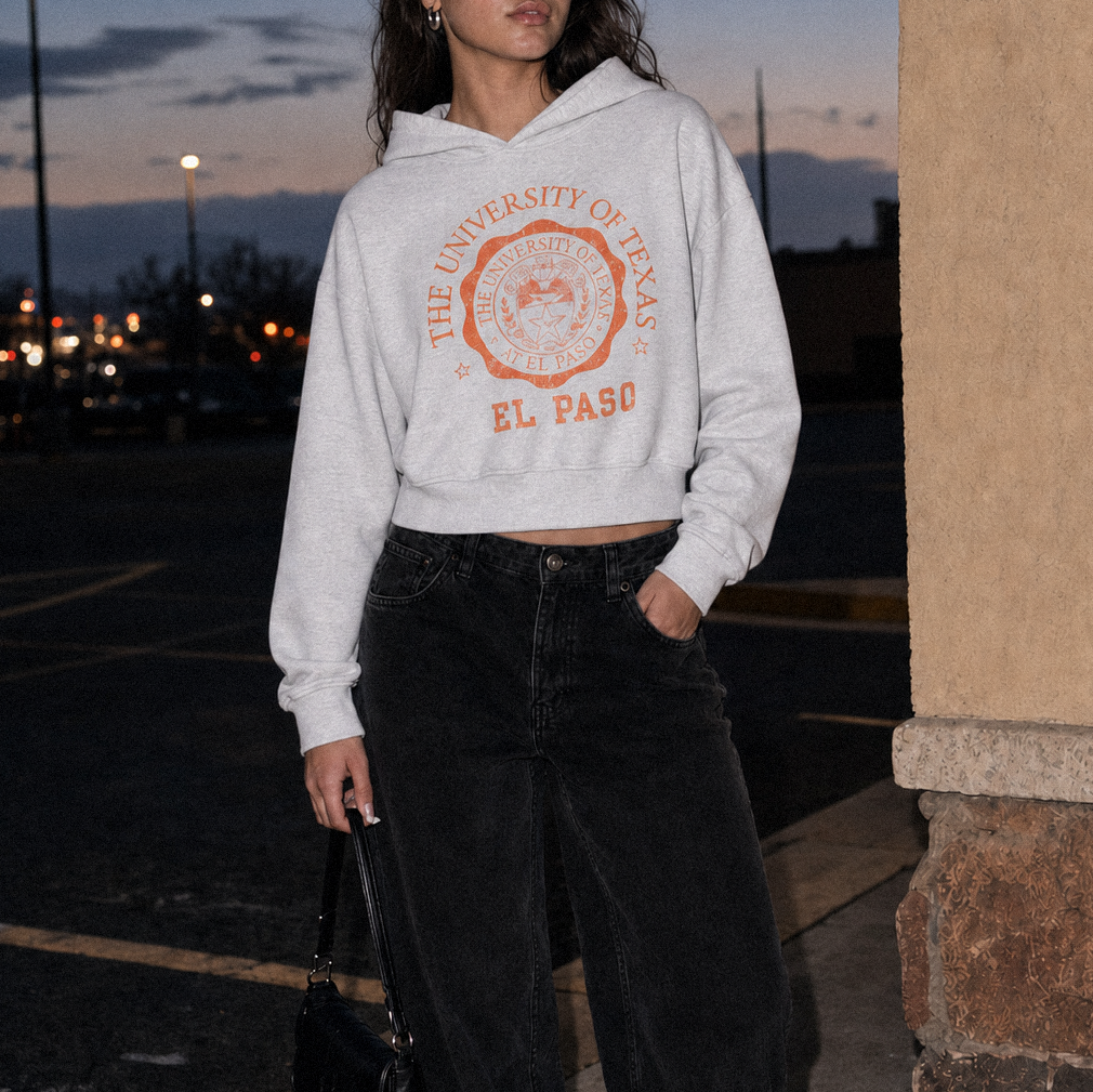 UTEP Medallion Cropped Hoodie