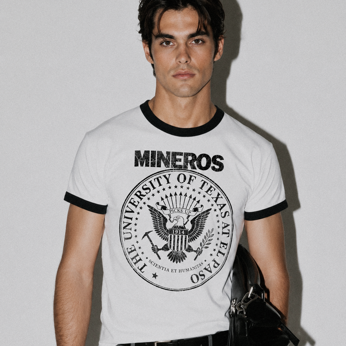 UTEP Los Mineros Heritage Seal Ringer Tee