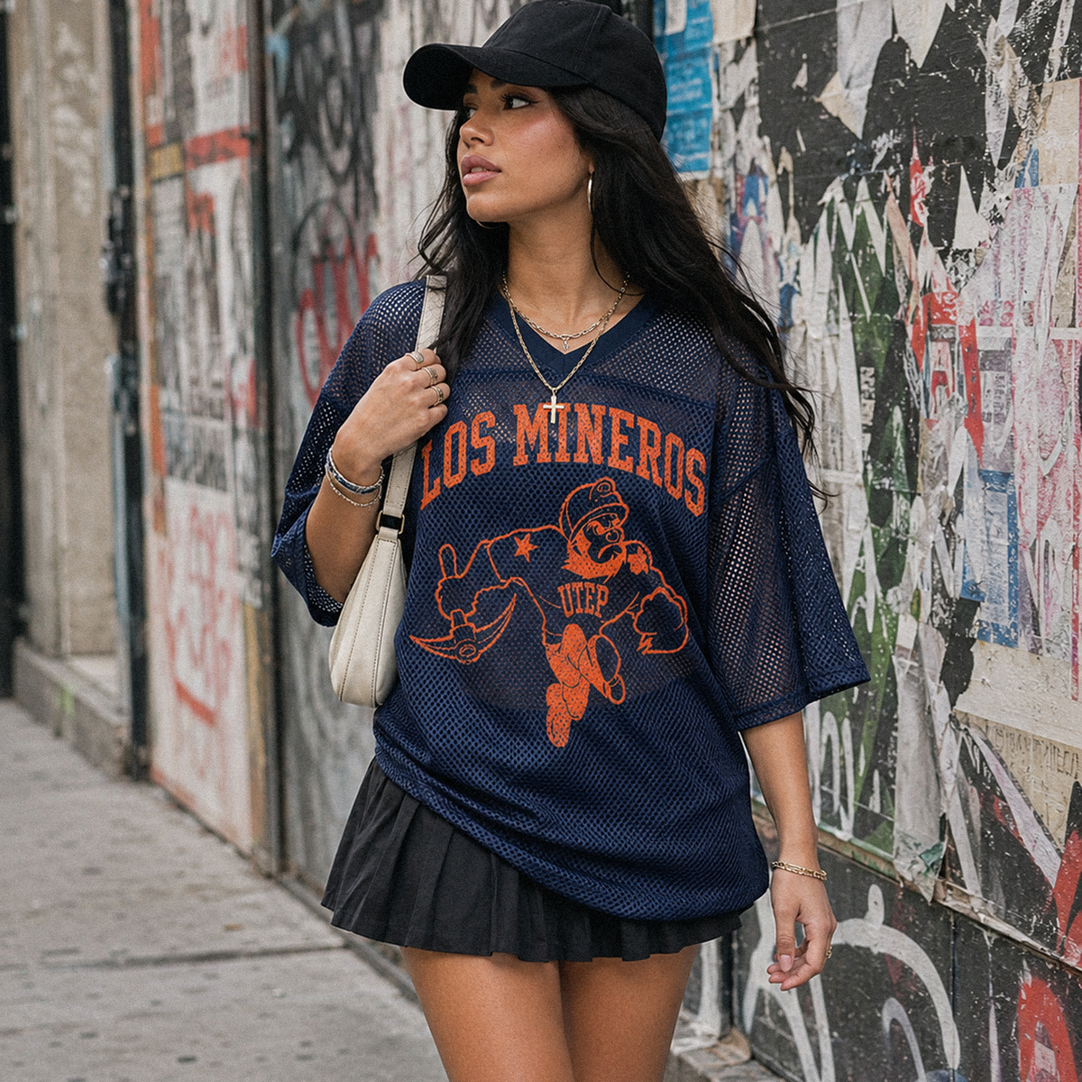UTEP Los Mineros Mascot Boxy Mesh Tee